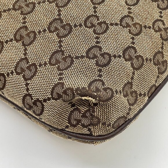 Authentic Gucci Monogram Flat Canvas/Leather Crossbody Messenger Bag - Picture 17 of 17
